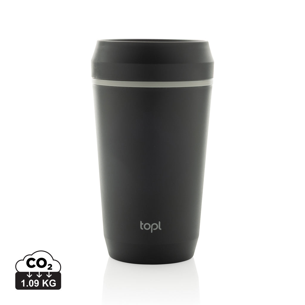 Topl Recycled Plastic To Go Tumbler Patented 360 Lid 354ml - Grey