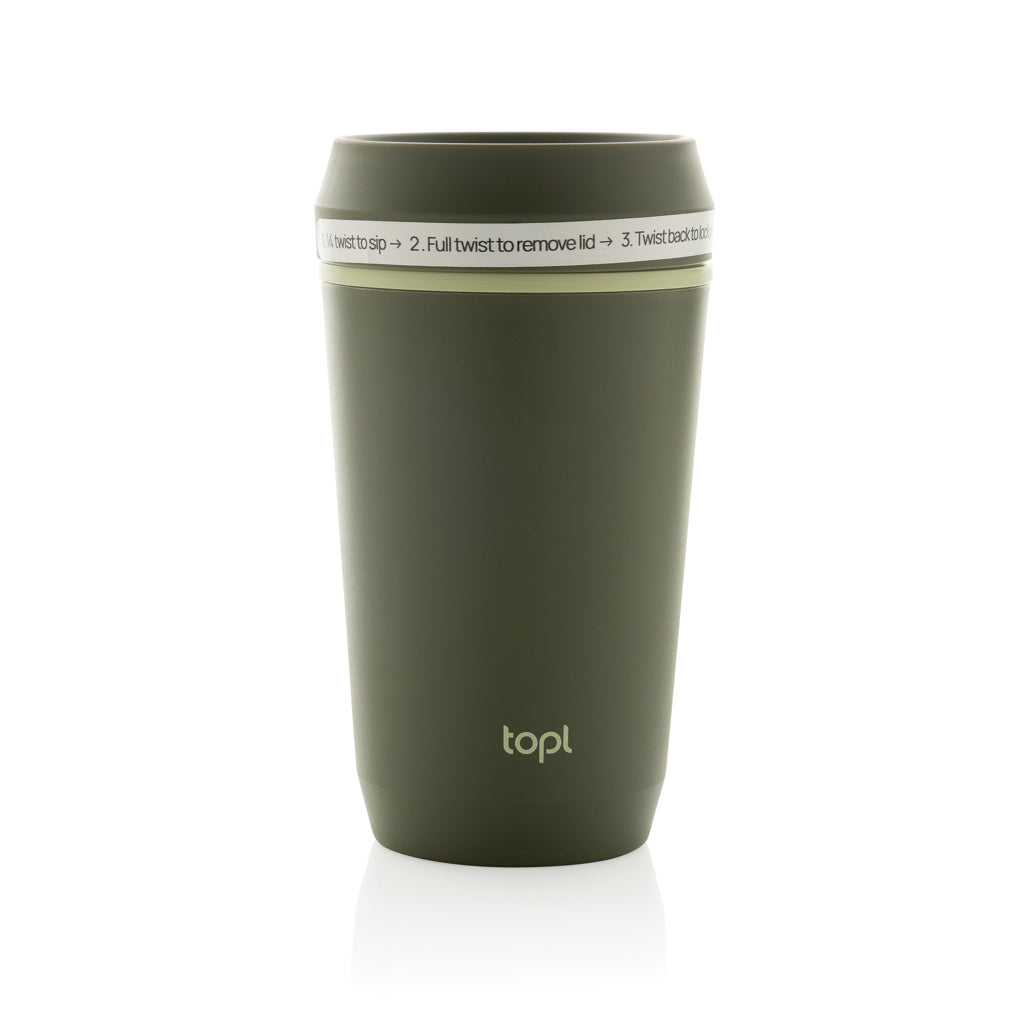 Topl Recycled Plastic To Go Tumbler Patented 360 Lid 354ml - Green