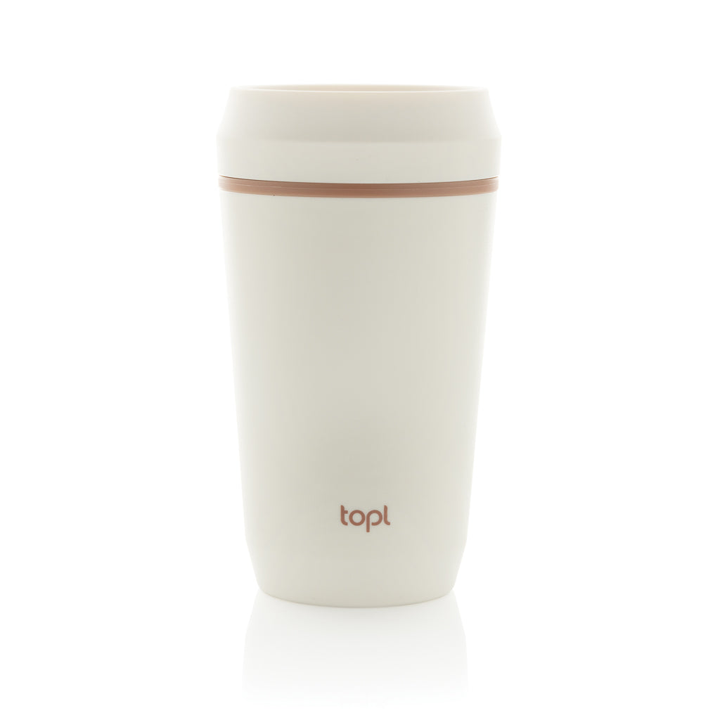 Topl Recycled Plastic To Go Tumbler Patented 360 Lid 354ml - White