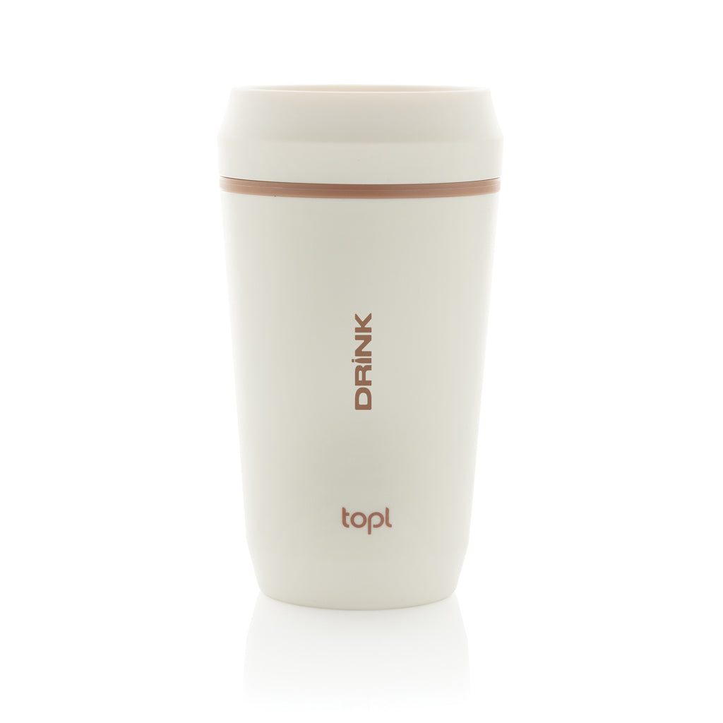 Topl Recycled Plastic To Go Tumbler Patented 360 Lid 354ml - White