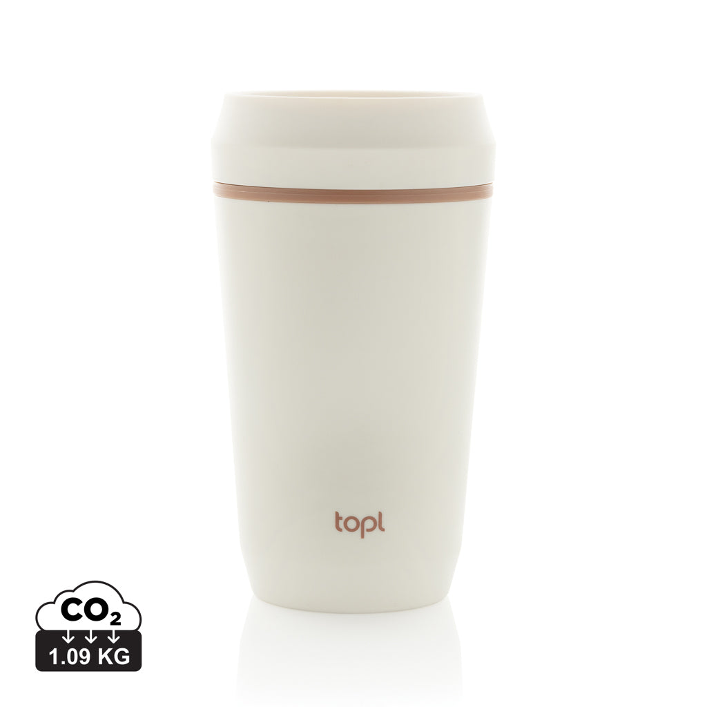 Topl Recycled Plastic To Go Tumbler Patented 360 Lid 354ml - White