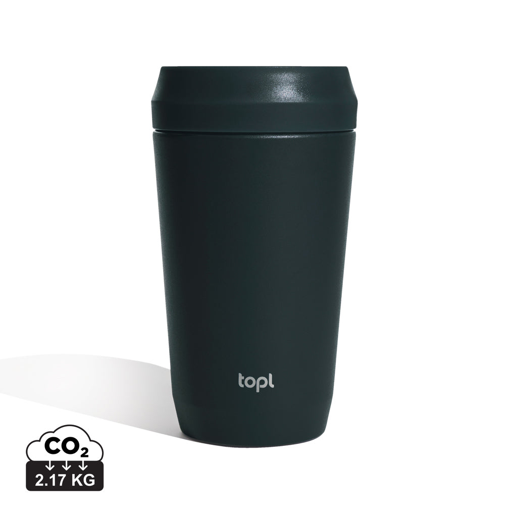 Topl Recycled Steel To Go Tumbler Patented 360 Lid 354ml - Grey