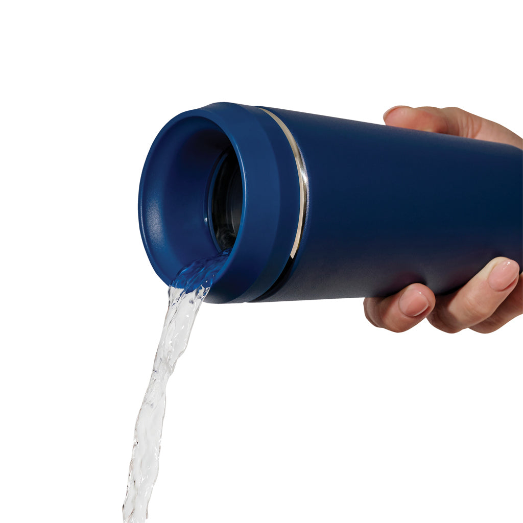 Topl Recycled Steel To Go Tumbler Patented 360 Lid 354ml - Navy