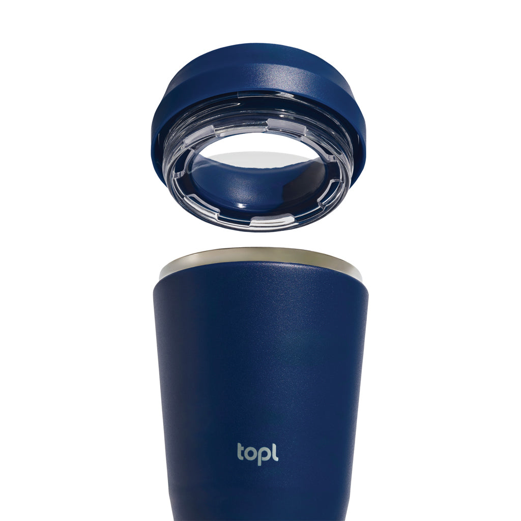 Topl Recycled Steel To Go Tumbler Patented 360 Lid 354ml - Navy