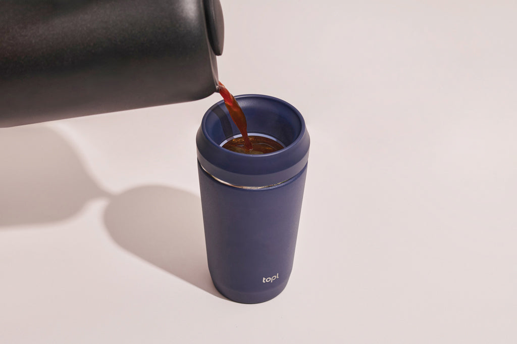 Topl Recycled Steel To Go Tumbler Patented 360 Lid 354ml - Navy