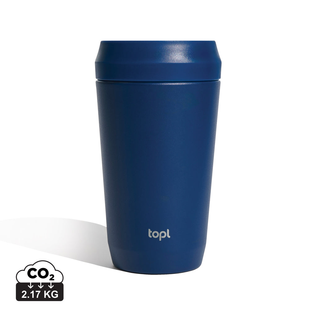 Topl Recycled Steel To Go Tumbler Patented 360 Lid 354ml - Navy