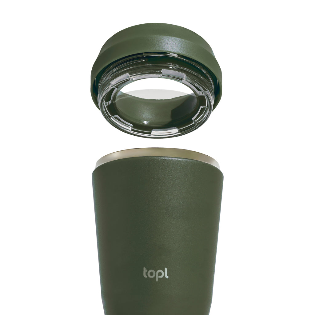 Topl Recycled Steel To Go Tumbler Patented 360 Lid 354ml - Green