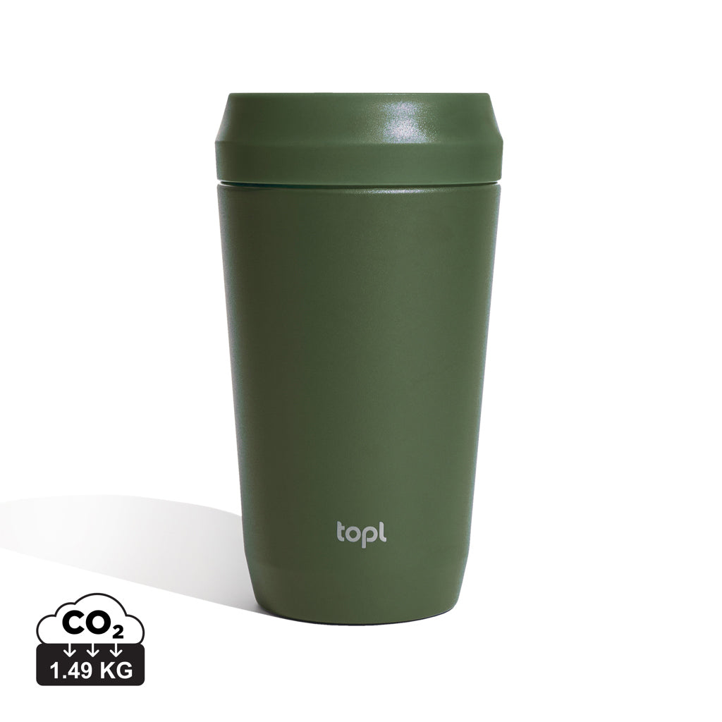 Topl Recycled Steel To Go Tumbler Patented 360 Lid 354ml - Green