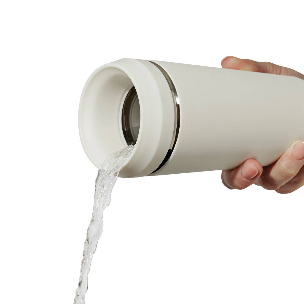 Topl Recycled Steel To Go Tumbler Patented 360 Lid 354ml - White