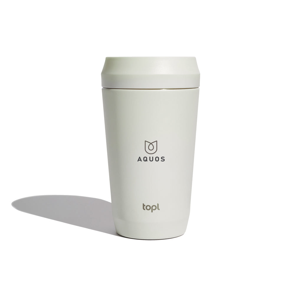 Topl Recycled Steel To Go Tumbler Patented 360 Lid 354ml - White