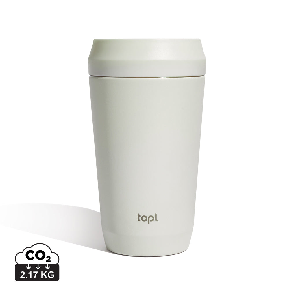 Topl Recycled Steel To Go Tumbler Patented 360 Lid 354ml - White