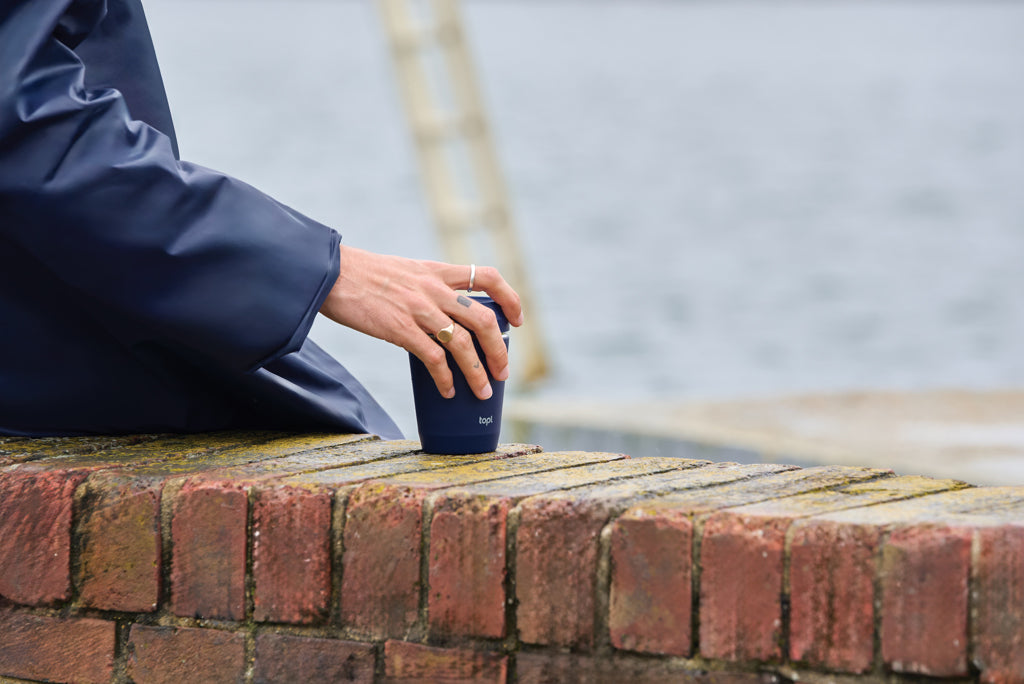 Topl Recycled Steel To Go Tumbler Patented 360 Lid 235ml - Navy