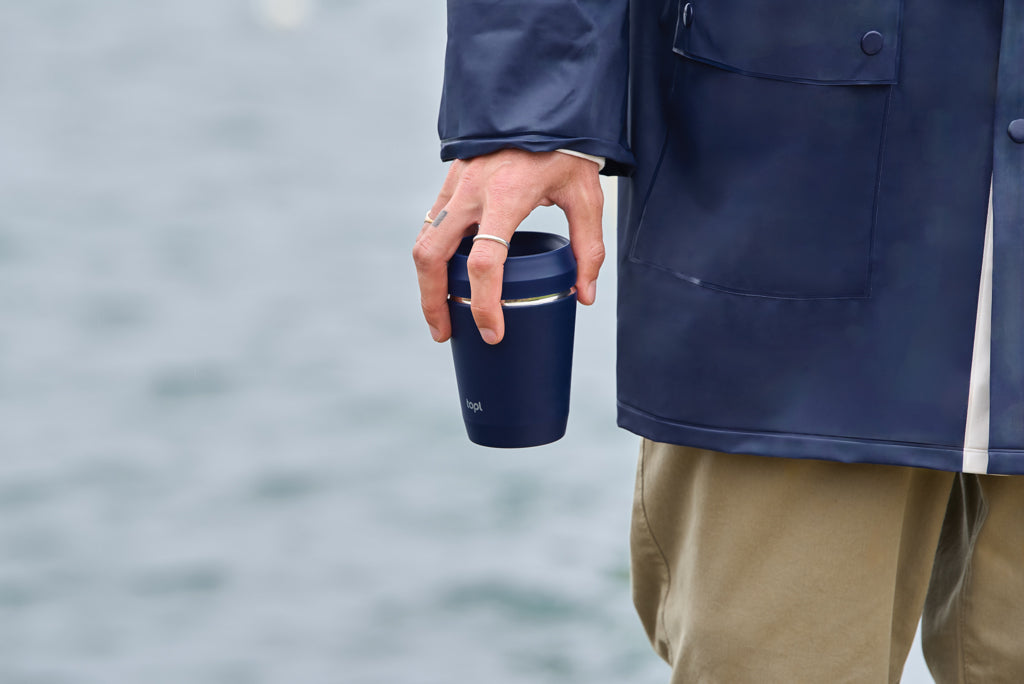 Topl Recycled Steel To Go Tumbler Patented 360 Lid 235ml - Navy