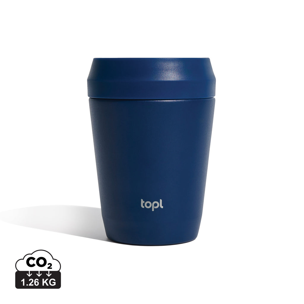 Topl Recycled Steel To Go Tumbler Patented 360 Lid 235ml - Navy