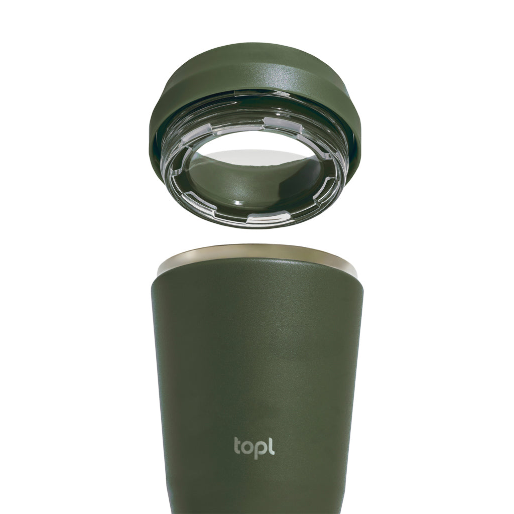 Topl Recycled Steel To Go Tumbler Patented 360 Lid 235ml - Green