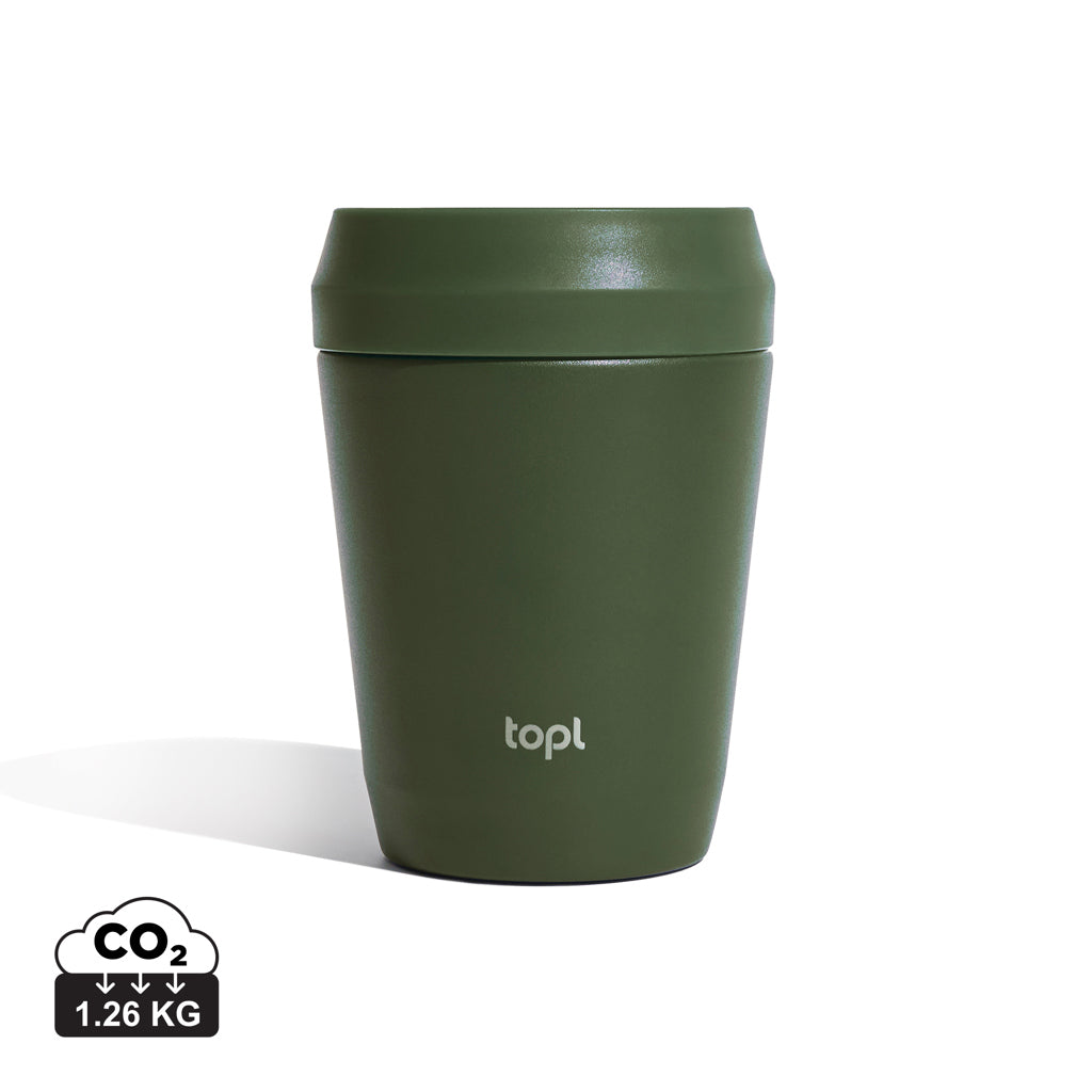 Topl Recycled Steel To Go Tumbler Patented 360 Lid 235ml - Green
