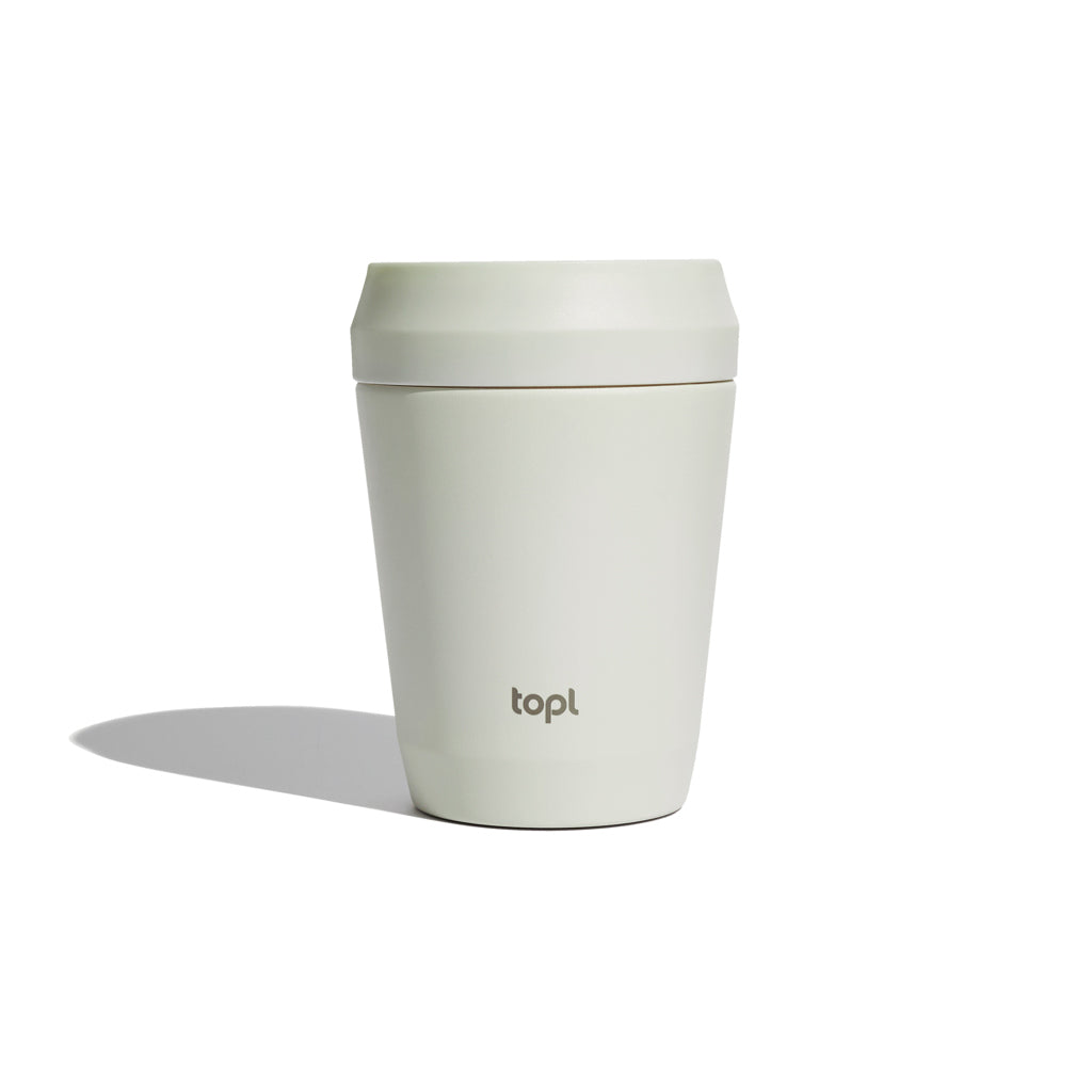 Topl Recycled Steel To Go Tumbler Patented 360 Lid 235ml - White