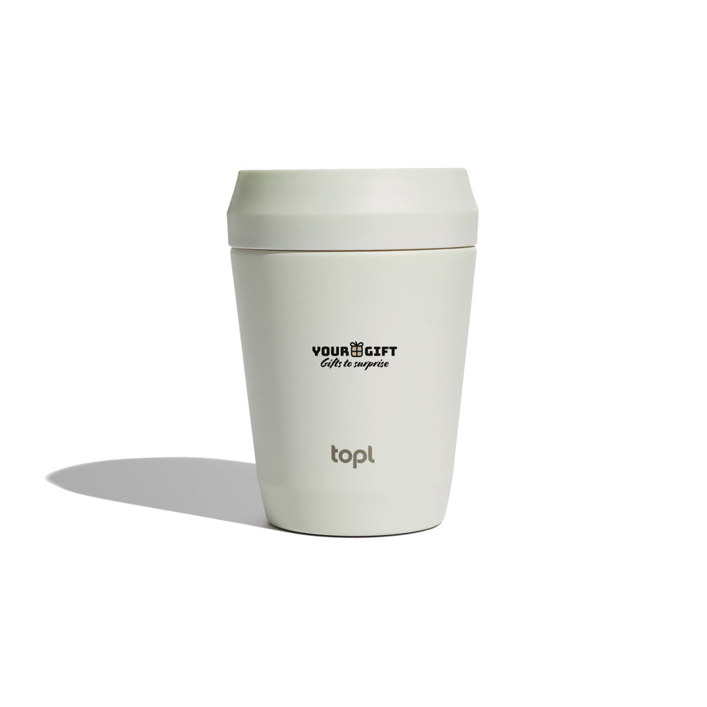 Topl Recycled Steel To Go Tumbler Patented 360 Lid 235ml - White