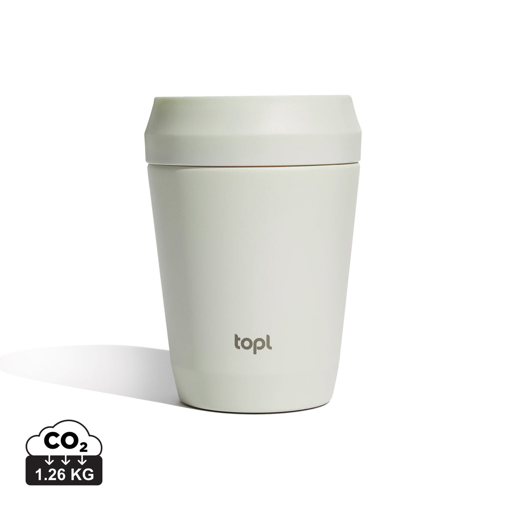 Topl Recycled Steel To Go Tumbler Patented 360 Lid 235ml - White