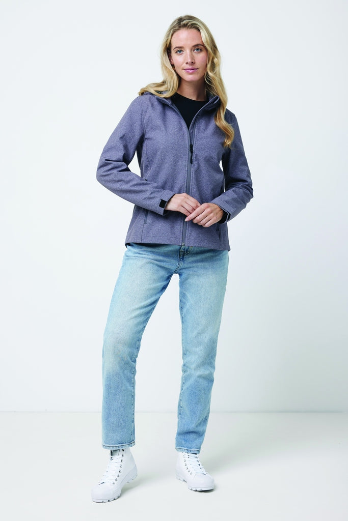 IQONIQ Makalu women recycled polyester soft shell jacket - Vulcano Heather Grey