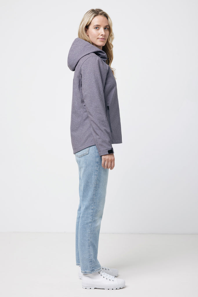 IQONIQ Makalu women recycled polyester soft shell jacket - Vulcano Heather Grey