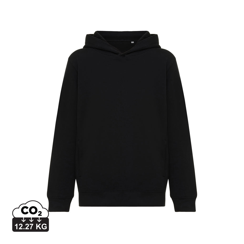 IQONIQ Yengo kids recycled cotton hoodie with sidepockets - Black