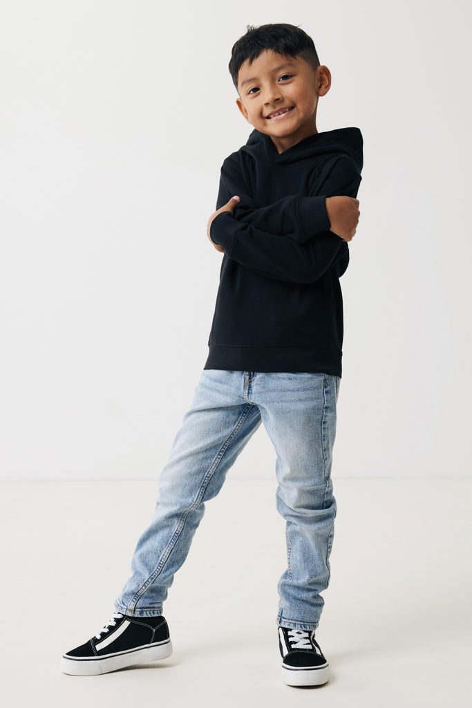IQONIQ Yengo kids recycled cotton hoodie with sidepockets - Black