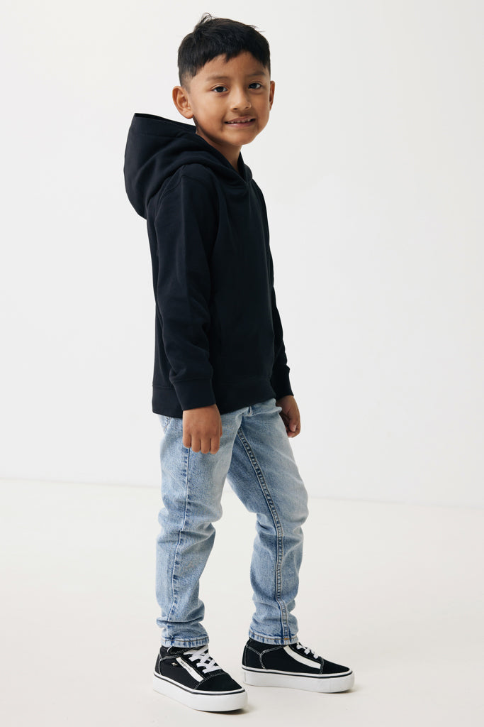 IQONIQ Yengo kids recycled cotton hoodie with sidepockets - Black