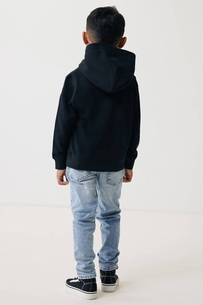 IQONIQ Yengo kids recycled cotton hoodie with sidepockets - Black