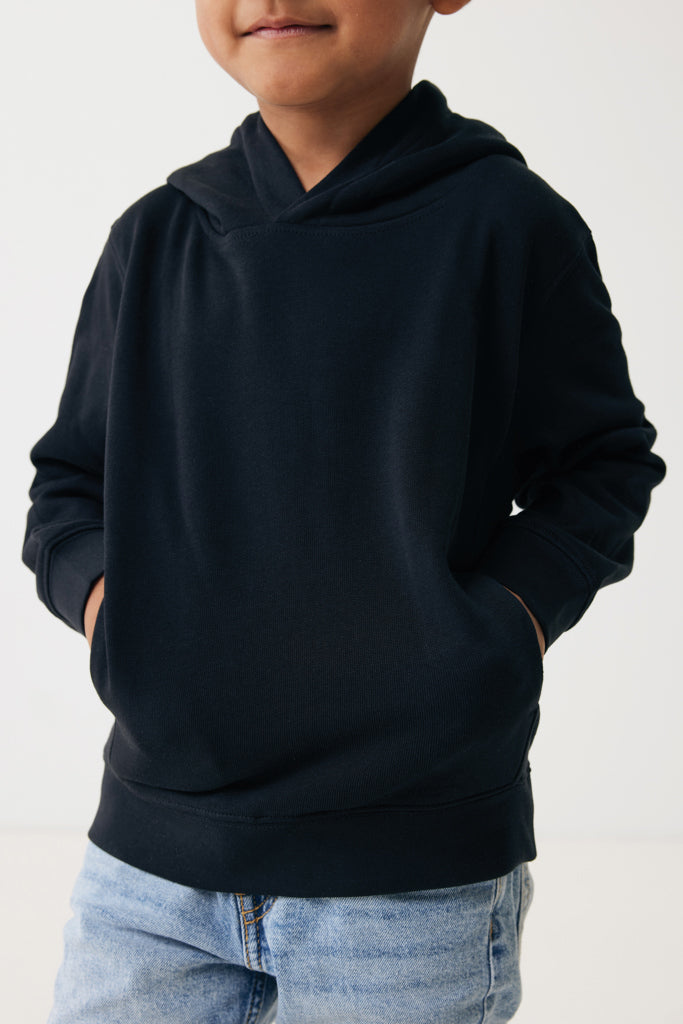 IQONIQ Yengo kids recycled cotton hoodie with sidepockets - Black