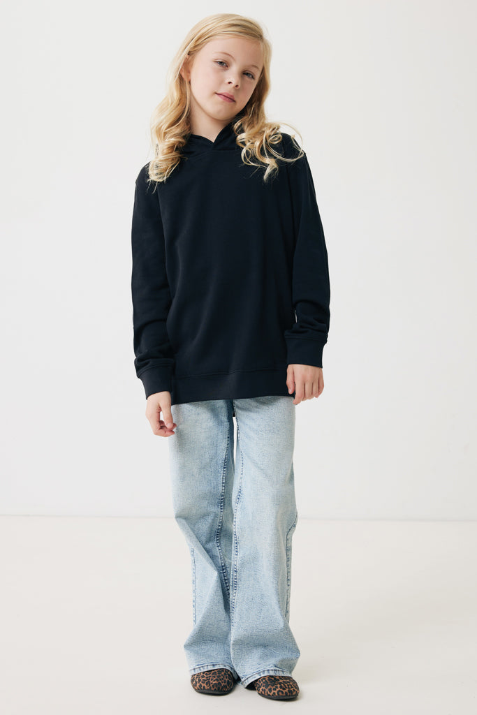 IQONIQ Yengo kids recycled cotton hoodie with sidepockets - Black