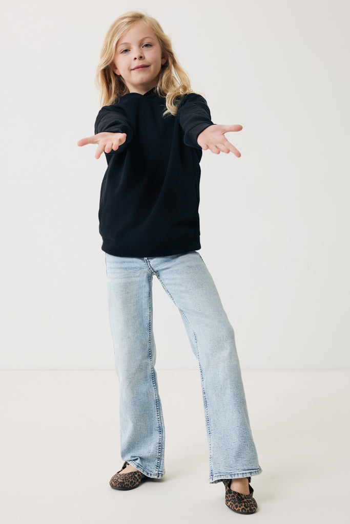 IQONIQ Yengo kids recycled cotton hoodie with sidepockets - Black