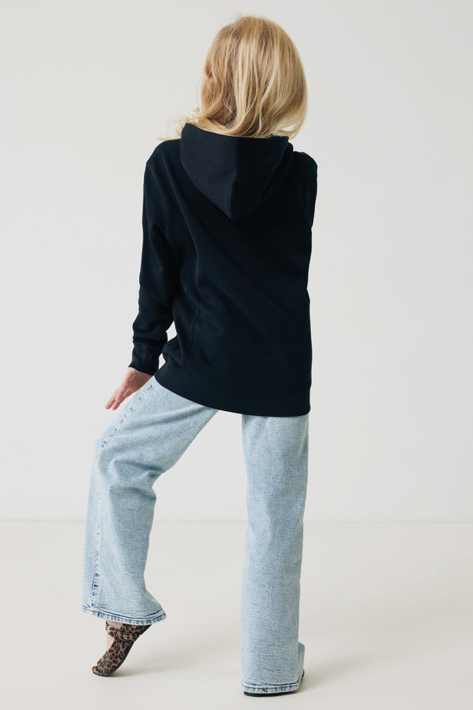 IQONIQ Yengo kids recycled cotton hoodie with sidepockets - Black