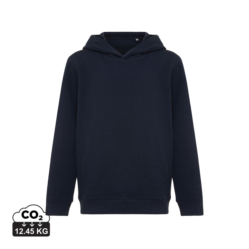 IQONIQ Yengo kids recycled cotton hoodie with sidepockets - Navy