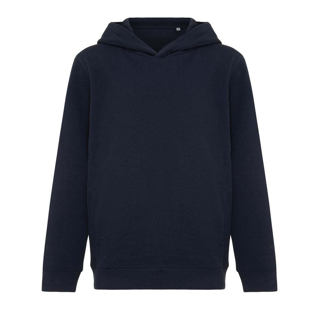 IQONIQ Yengo kids recycled cotton hoodie with sidepockets - Navy