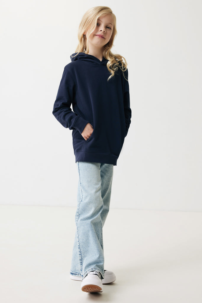 IQONIQ Yengo kids recycled cotton hoodie with sidepockets - Navy