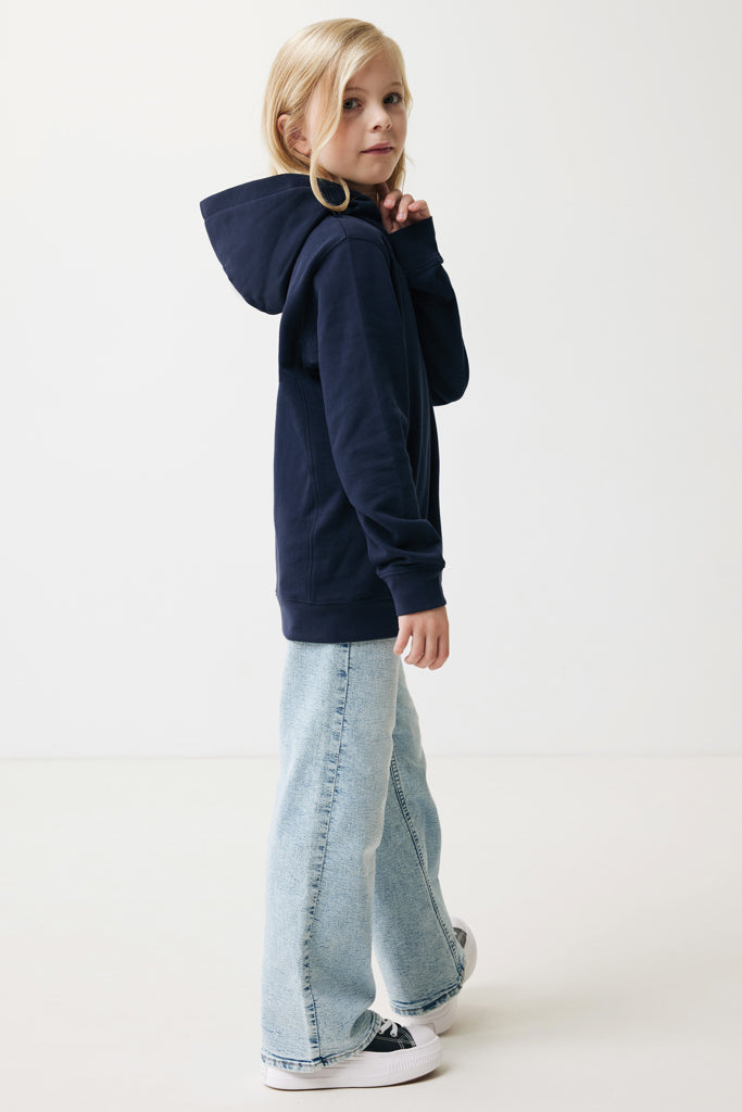 IQONIQ Yengo kids recycled cotton hoodie with sidepockets - Navy