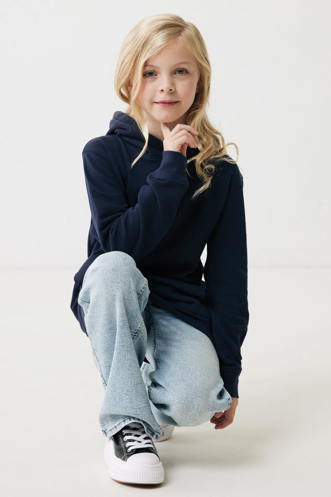 IQONIQ Yengo kids recycled cotton hoodie with sidepockets - Navy