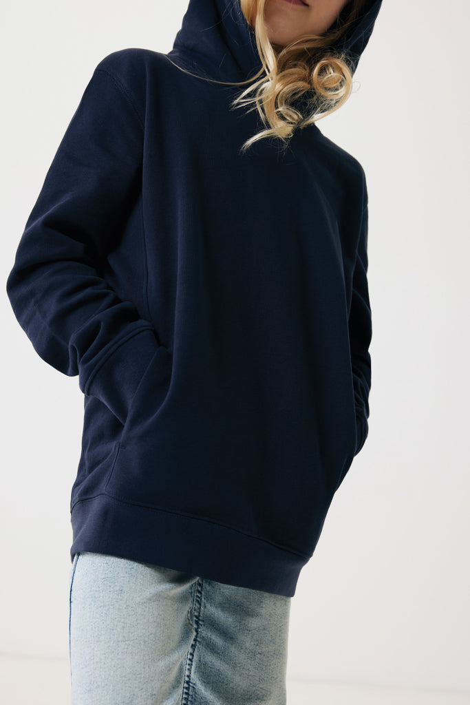 IQONIQ Yengo kids recycled cotton hoodie with sidepockets - Navy