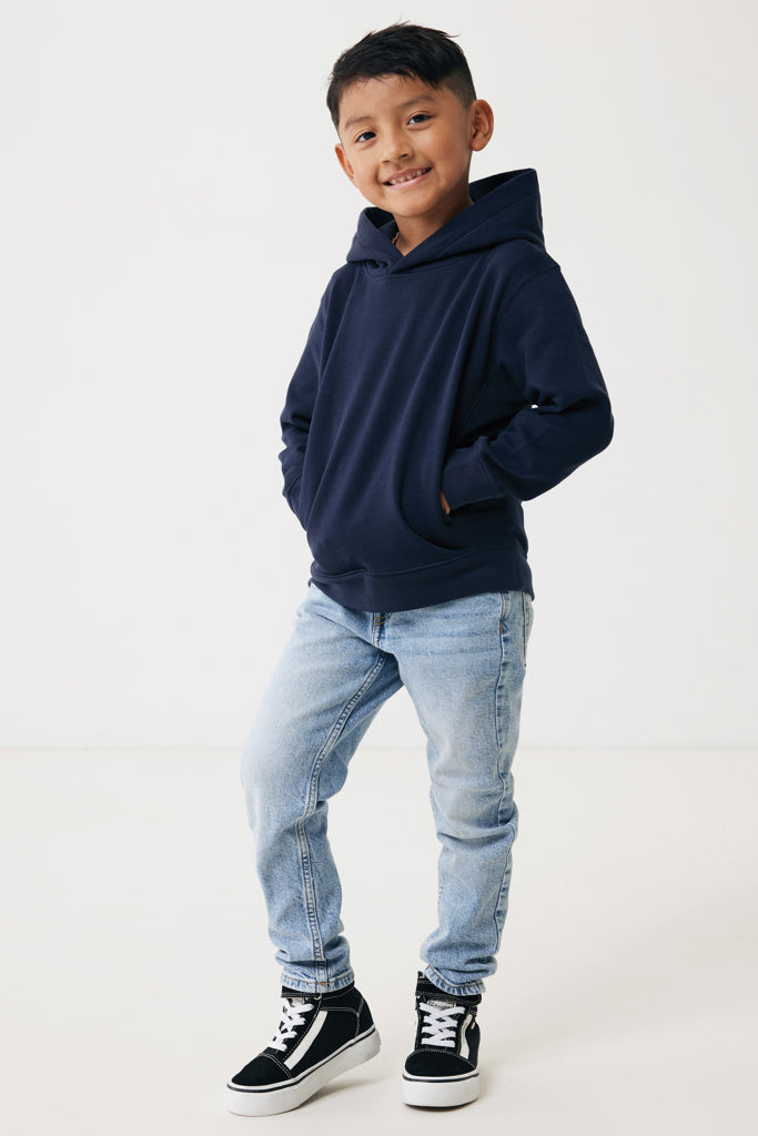 IQONIQ Yengo kids recycled cotton hoodie with sidepockets - Navy