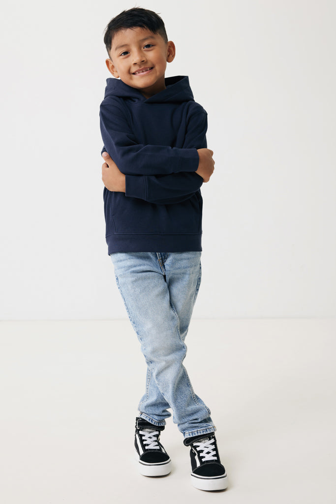 IQONIQ Yengo kids recycled cotton hoodie with sidepockets - Navy