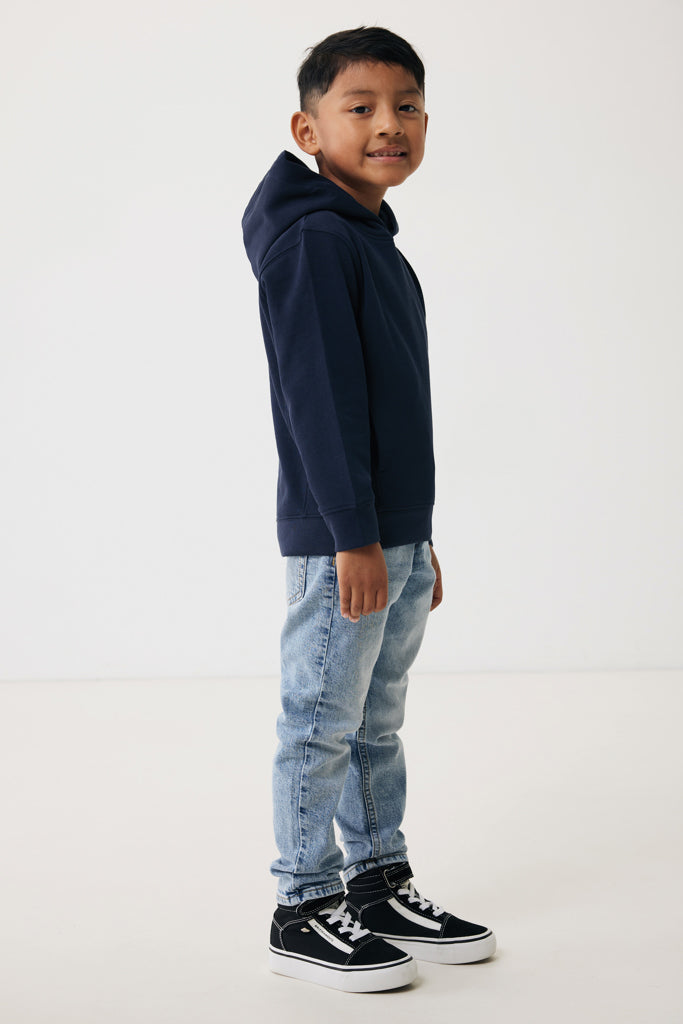 IQONIQ Yengo kids recycled cotton hoodie with sidepockets - Navy