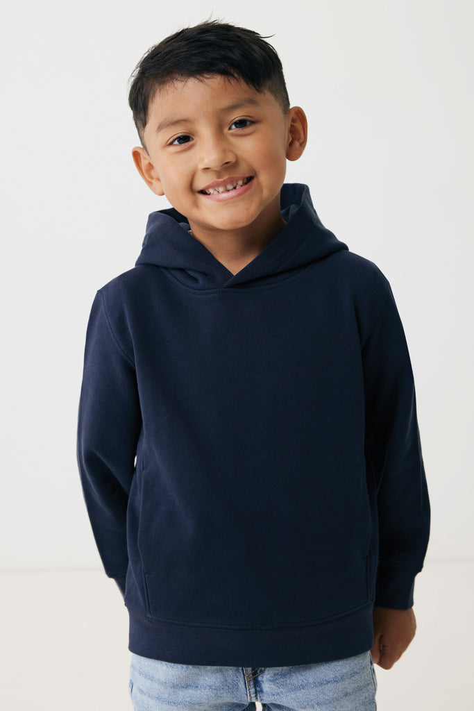 IQONIQ Yengo kids recycled cotton hoodie with sidepockets - Navy