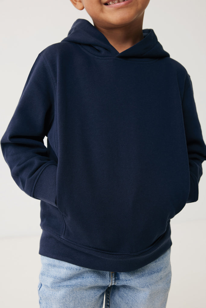 IQONIQ Yengo kids recycled cotton hoodie with sidepockets - Navy