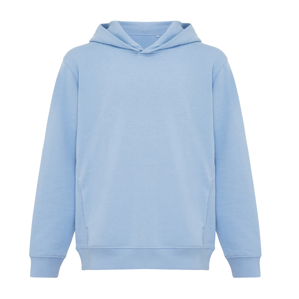 IQONIQ Yengo kids recycled cotton hoodie with sidepockets - Sky Blue