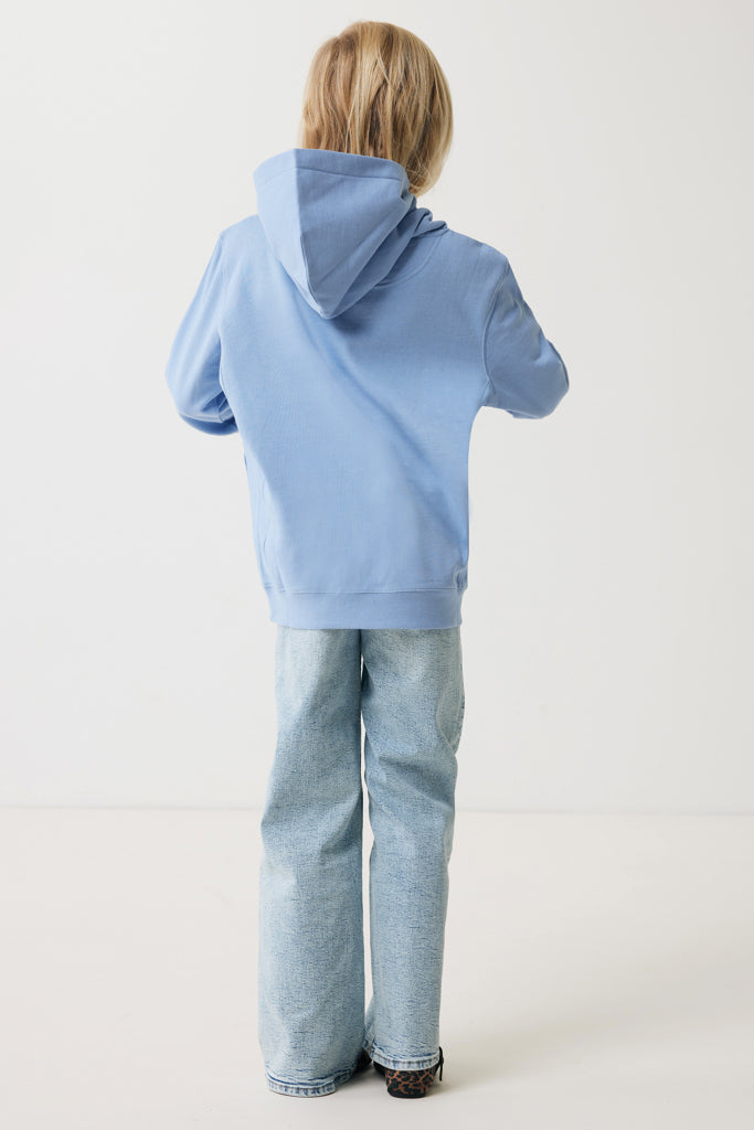 IQONIQ Yengo kids recycled cotton hoodie with sidepockets - Sky Blue