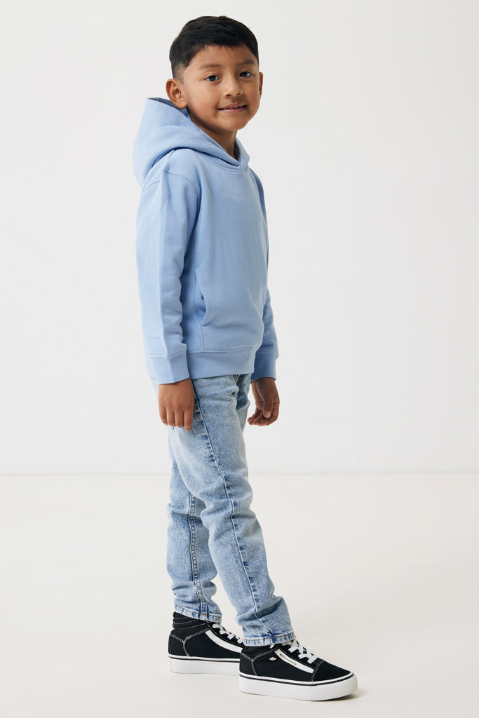 IQONIQ Yengo kids recycled cotton hoodie with sidepockets - Sky Blue