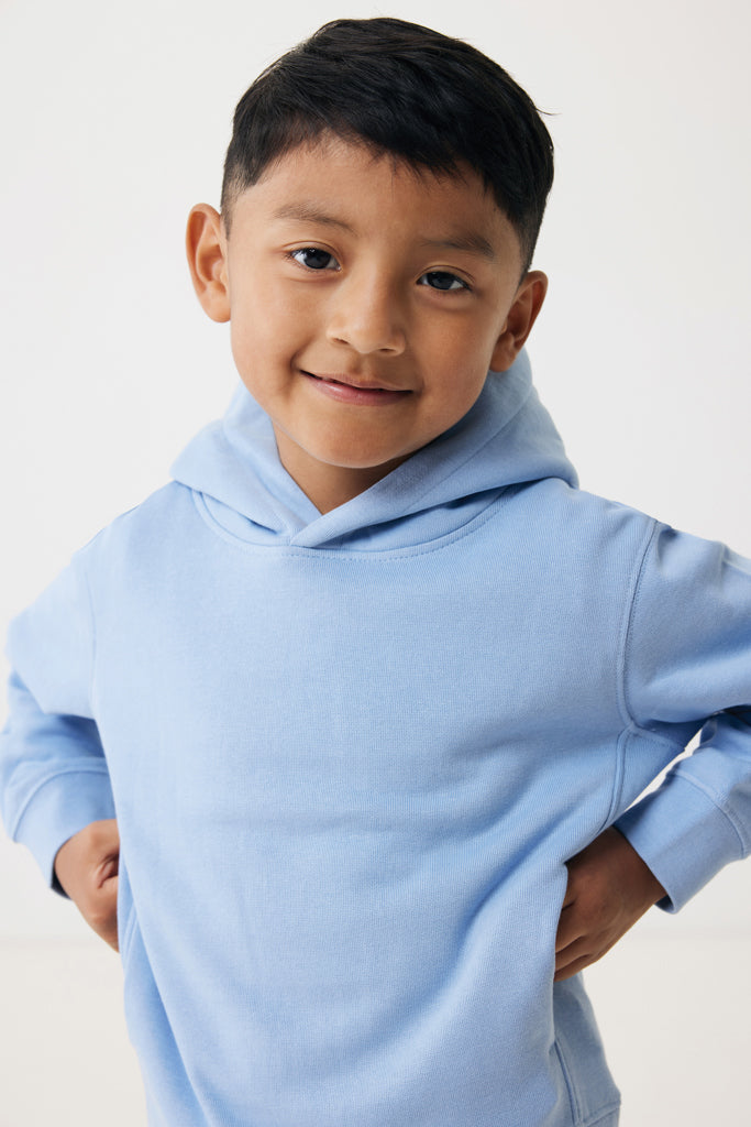 IQONIQ Yengo kids recycled cotton hoodie with sidepockets - Sky Blue
