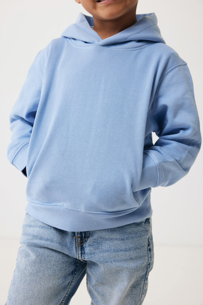 IQONIQ Yengo kids recycled cotton hoodie with sidepockets - Sky Blue