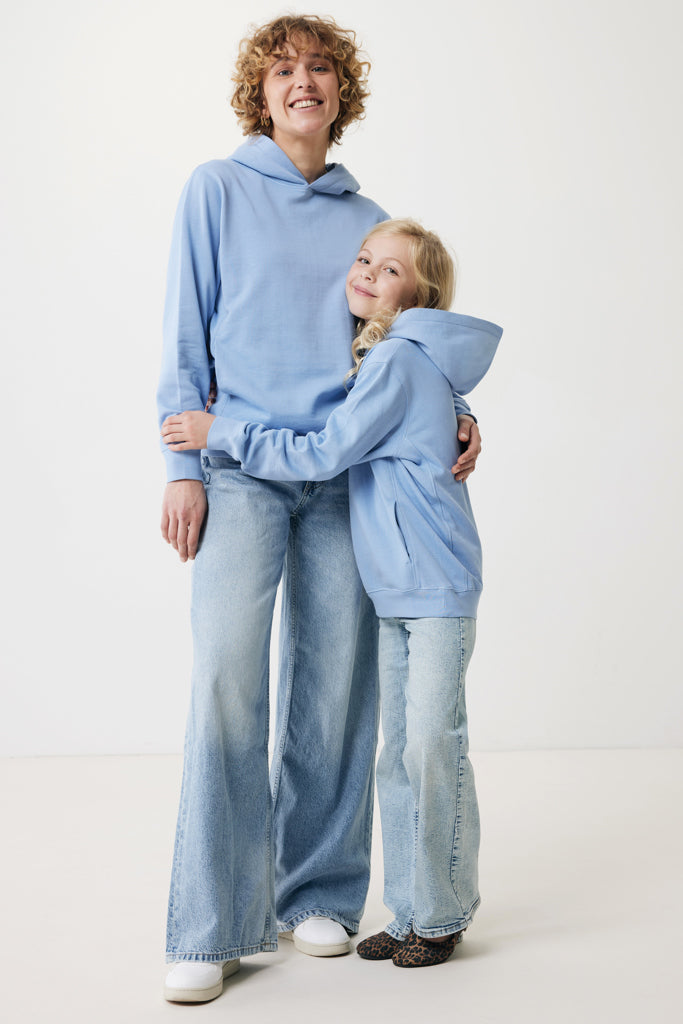 IQONIQ Yengo kids recycled cotton hoodie with sidepockets - Sky Blue